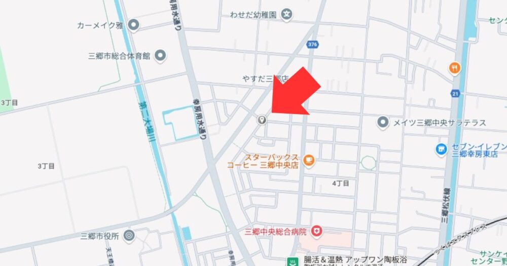 三郷市ひき逃げ現場マップ