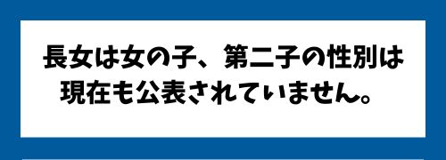 長女は女の子、第二子の性別は現在も公表されていません。